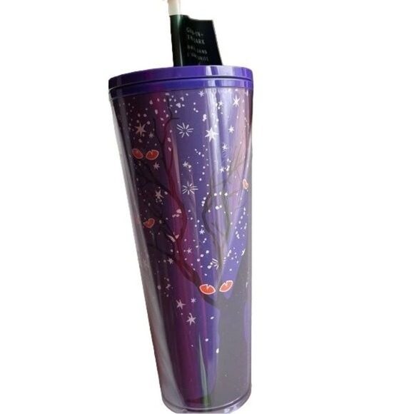 STARBUCKS Fall Cup Glow In Dark Tree spooky Eyes Venti Tumbler 24 oz 2022 Gift - Picture 6 of 14